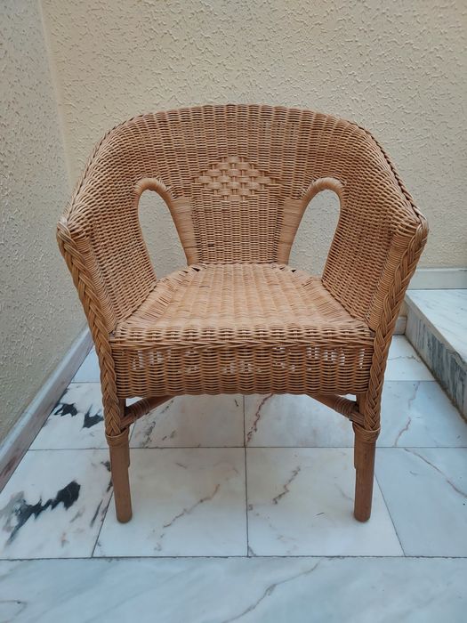 Cadeira em Vime e Madeira (Interior/Exterior)