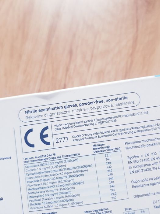 nowe rękawiczki nitrylowe Zarys 100 sztuk