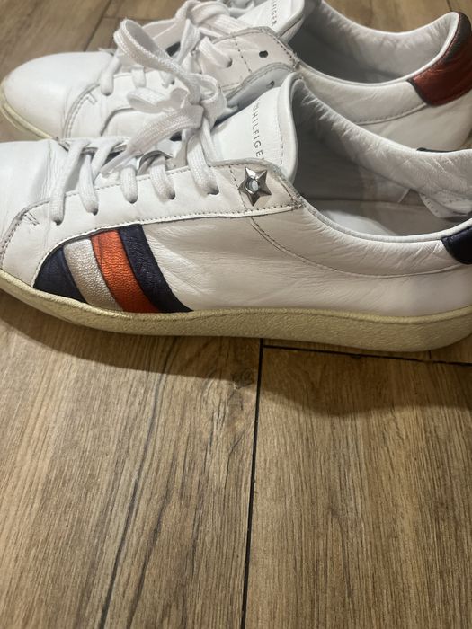 Trampki, sneakersy skórzane, Tommy Hilfiger