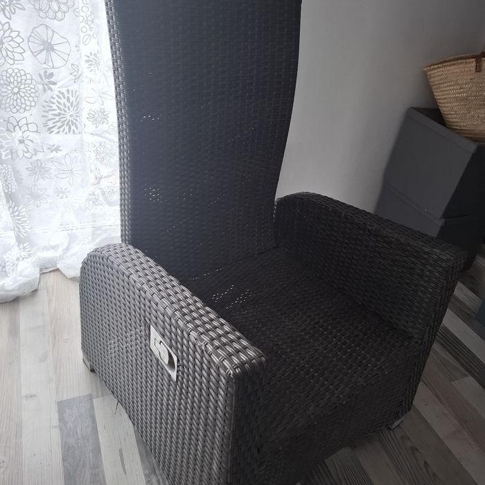Fotel rattanowy relax duży