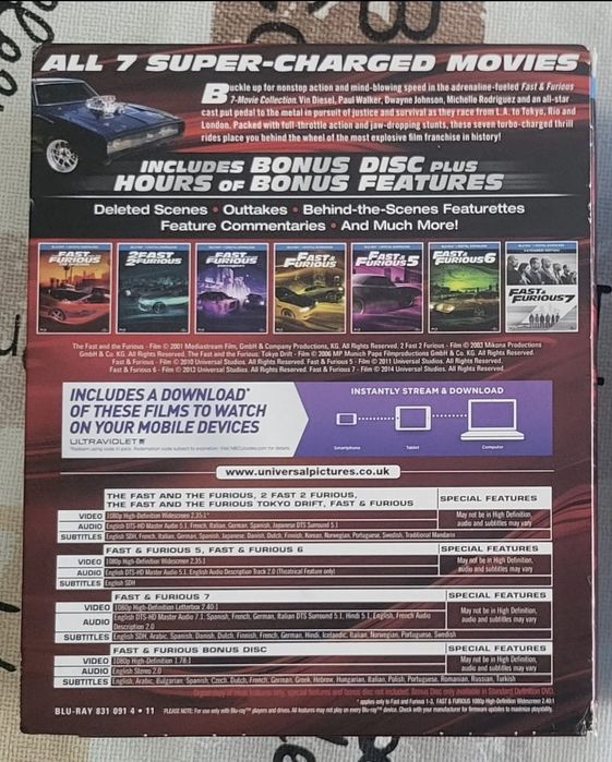 Coletânea Velocidade Furiosa Bluray