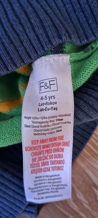 Bawełniany sweter F&F rozm. 110