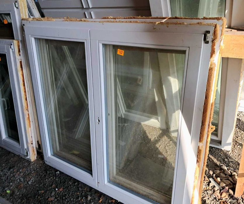 OKNA Drewniane Sosnowe Dwuskrzydłowe 142x130cm 2 sztuki okno białe