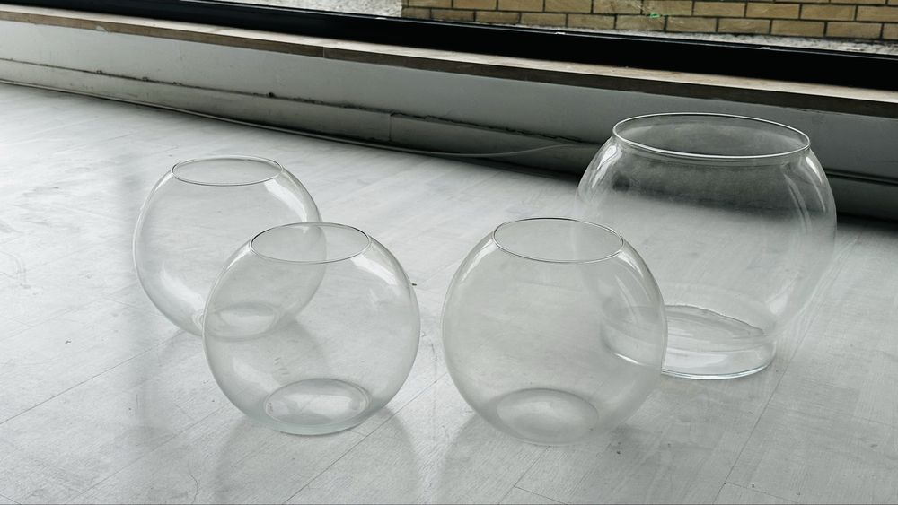 4 aquários bola de vidro