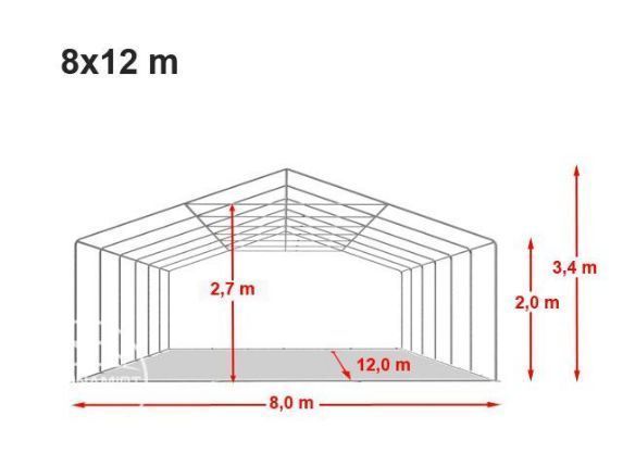 8x12m Namiot magazynowy przemysłowy PVC biały gratis wysyłka