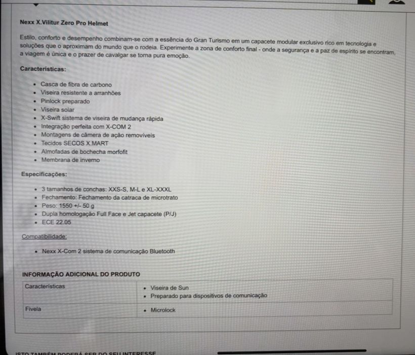 Capacete Nexx X Vilitur Carbon Zero Modular