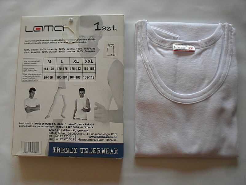 PODKOSZULEK - BAWEŁNA 100% LAMA - XXL -biały -ramiączka -polski NOwy 2