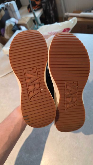 Czarne Sneakersy Platformy ZARA - rozmiar 37