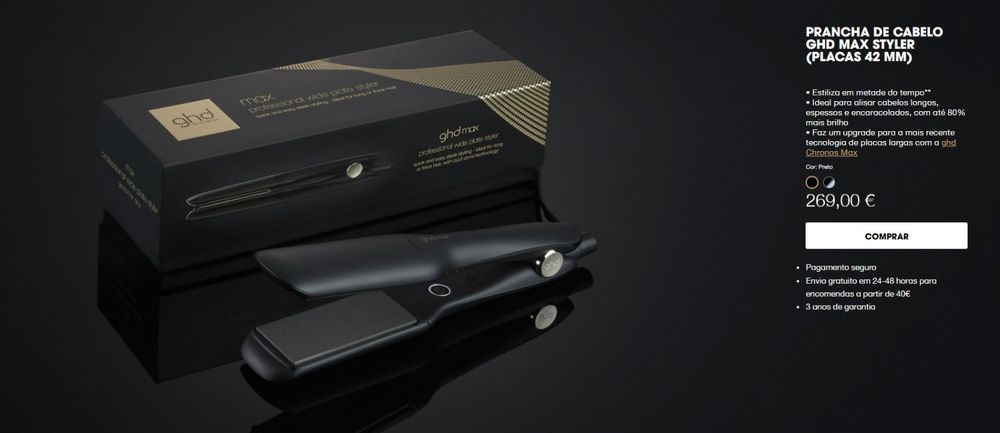 Prancha ghd gold max (como novo)