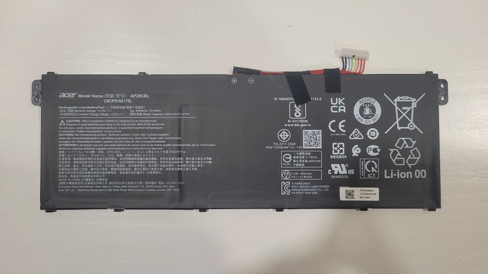 Bateria Original AP20CBL 53Wh para portátil Acer Swift 3 Aspire 5 Aspi
