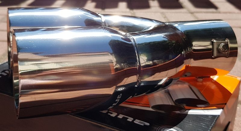KOŃCÓWKA Wydechu Sportowa Chrom Duża PODWÓJNA 2x 76mm DYFUZOR Sklep