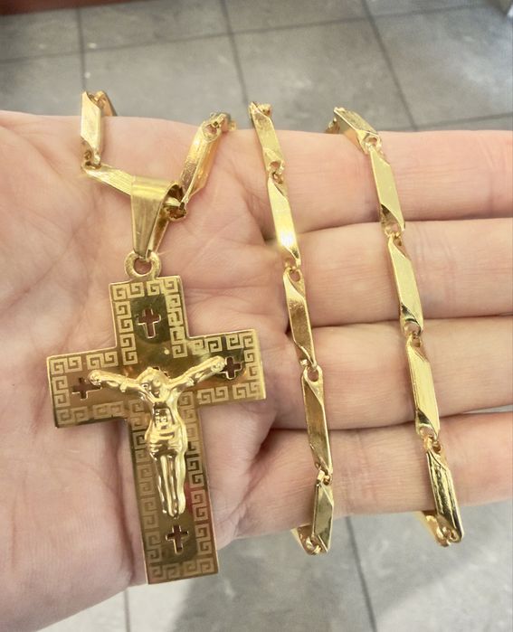 Nowy Elegancki Naszyjnik Męski Stal