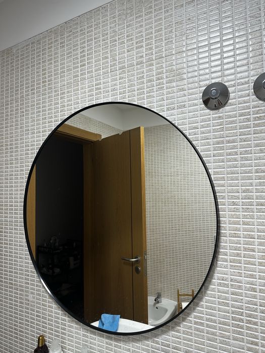 Lindbyn 80 cm preto espelho, big mirror bathroom entrance, black,