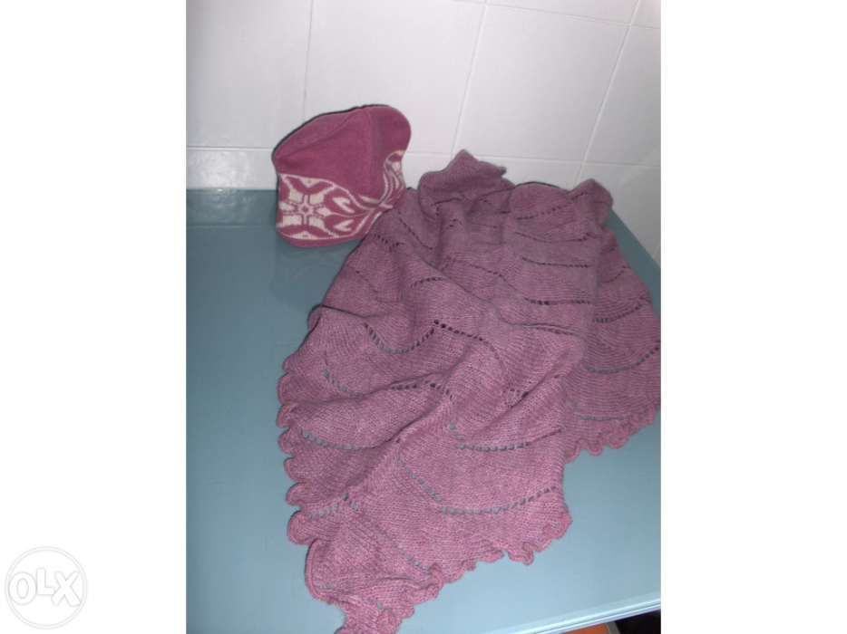 ÉCharpe e gorro rosa