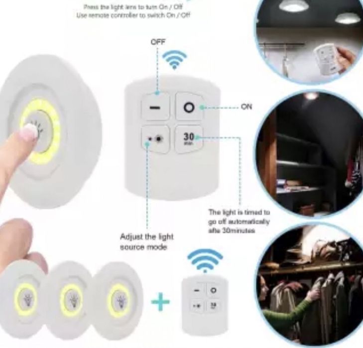 Luzes Led sem fio com controle remoto