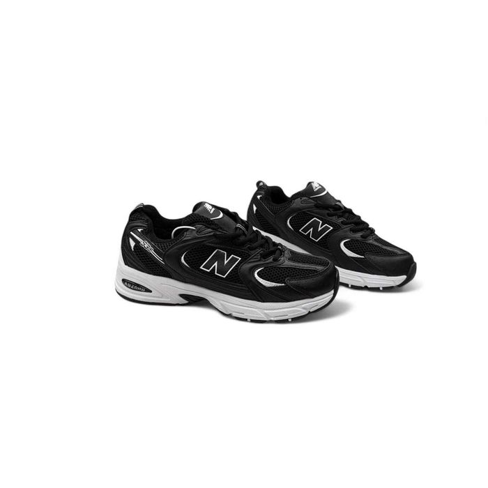 Зимові кросівки New Balance 530 чорні з білим (хутро)