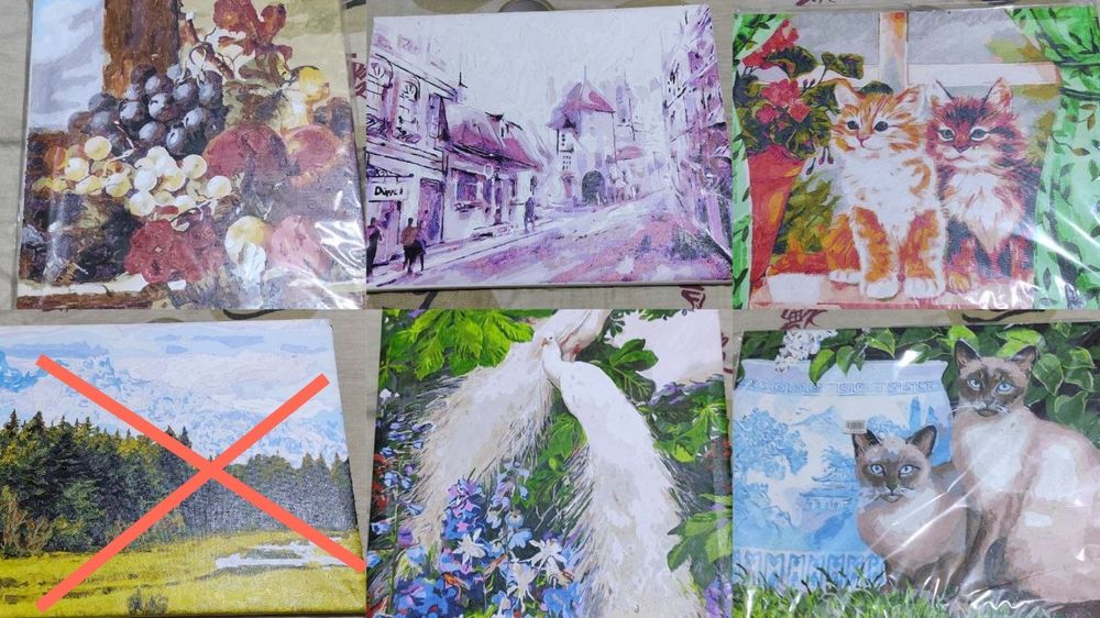 Картины готовые  красками