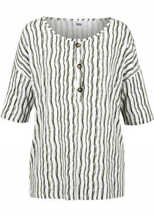 Luźna prosta bluzka w pionowe paski 44/46/48