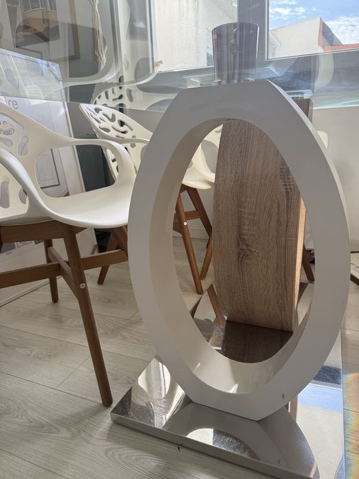 Mesa de jantar 6 pessoas de vidro