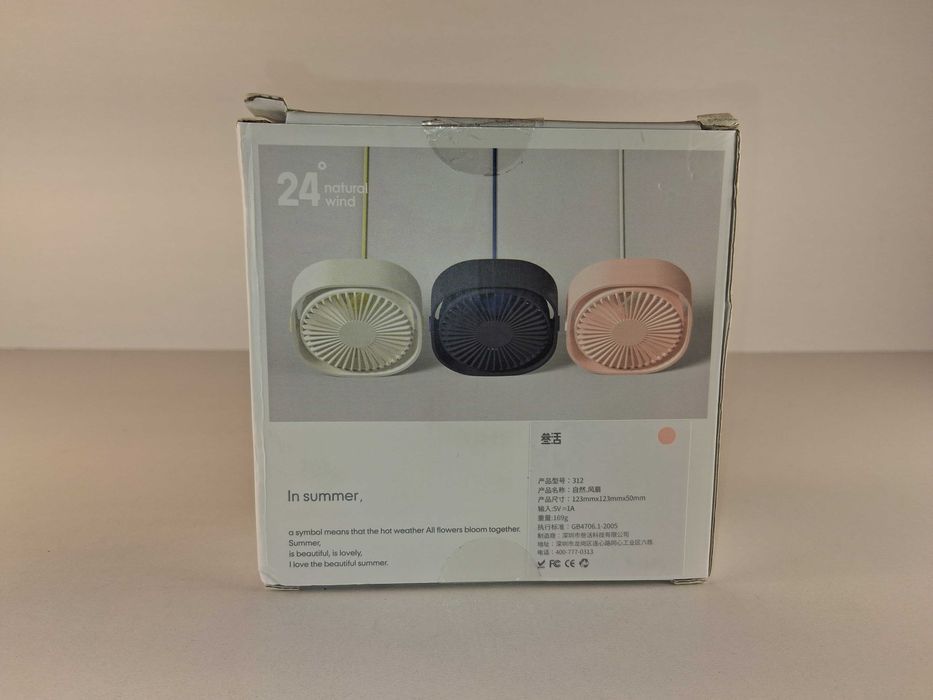 E199 Mini Wentylator USB Biurkowy Przenośny Cichy Łazienka Biuro