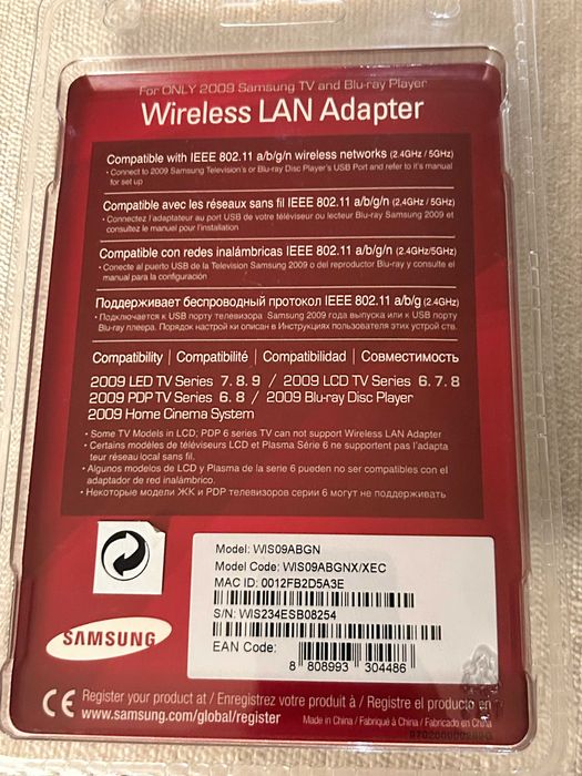 Adaptador Wireless LAN para TV Samsung - NOVO!!