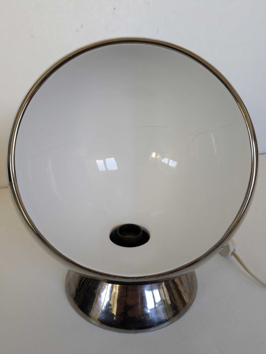 Candeeiro Anos 70 Vintage Italiano Space Age Eye Ball Ceramica Cromado