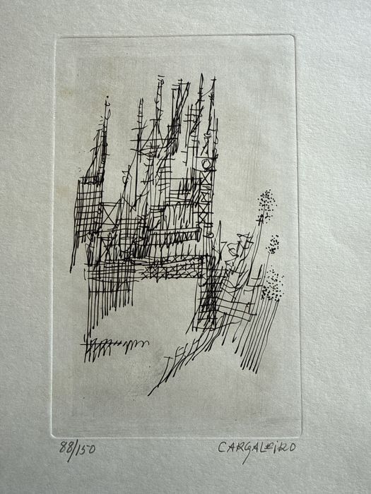 Cargaleiro gravura a buril 88/150 serigrafia arte
