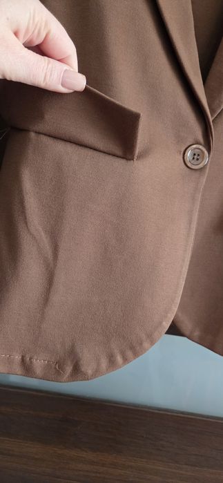 Nowa czekoladowa marynarka Top Trendy S