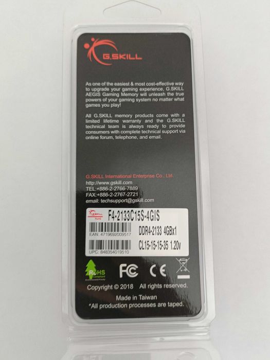 Memória RAM G.Skill (4GB) 2133MHz