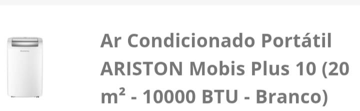 Ar condicionado portátil da Ariston, completamente NOVO!!!O
