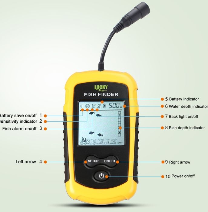 Localizador para pesca (Informa profundidade notifica cardumes peixe