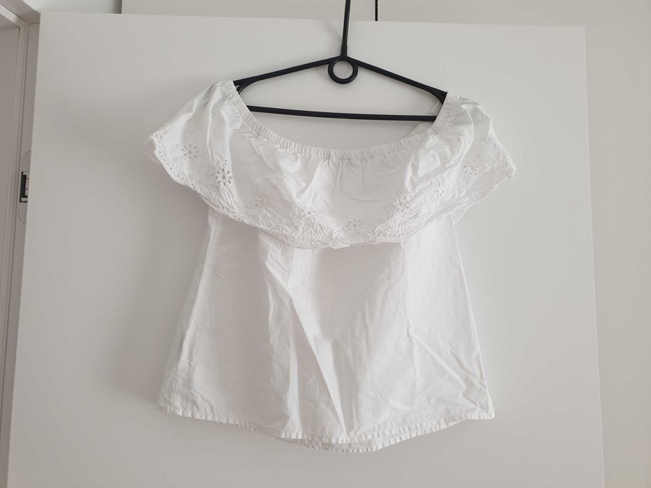 Biała hiszpanka koszulka bluzka XS marki House.  100% bawełna NOWA