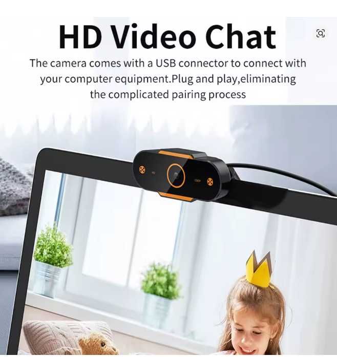 Веб-камера USB для компьютера 1080P Full HD с микрофоном.