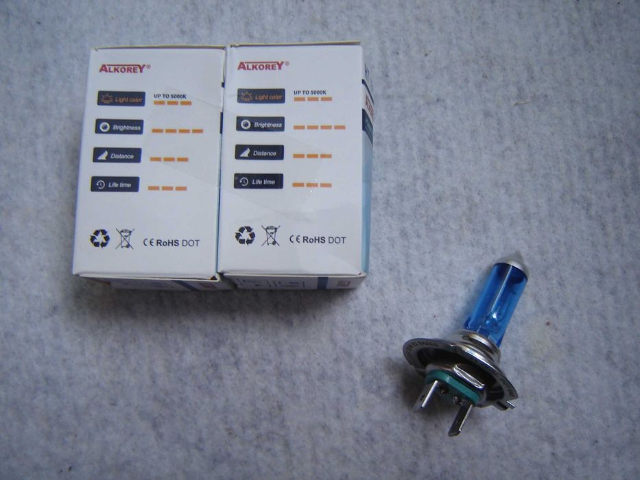 Галогенные лампы ALKOREY H7 5000К 55Вт(противотуман,белые,комплект2шт)