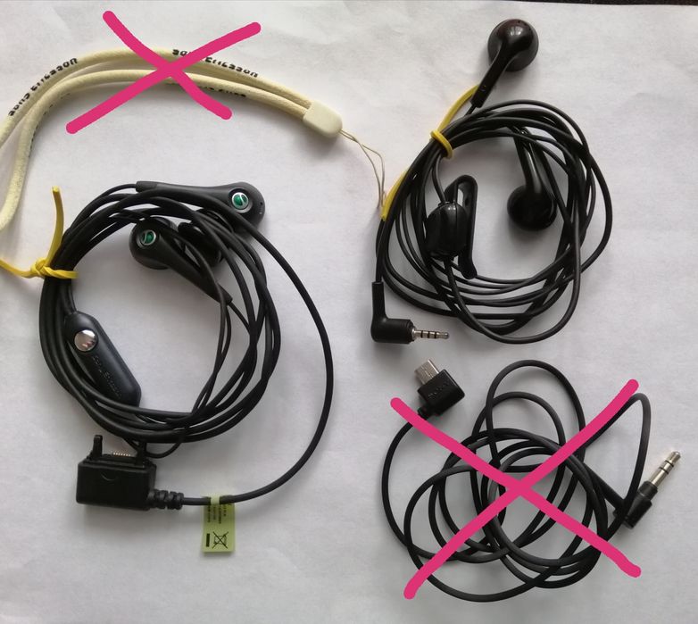 Гарнитура наушники, шнурки  для Sony-Ericsson, Motorola Nokia