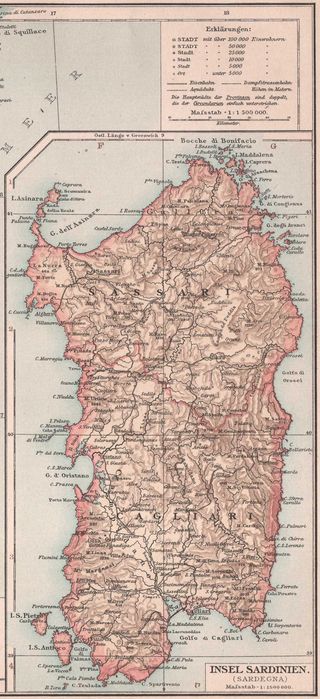Sycylia Sardynia Malta piękna stara mapa 1893 r. oryginał