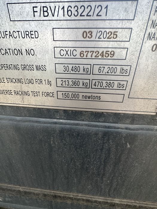 Kontenery morskie 20 DV One way