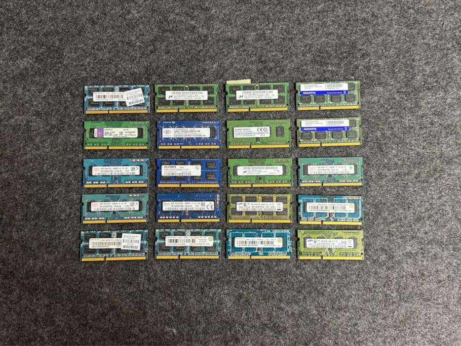 20 планок оперативної пам’яті 2GB DDR3 для ноутбуків ЦІНА ЗА УСІ