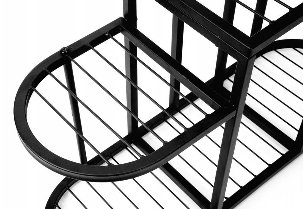 Kwietnik Stojak Metalowy na Kwiaty Dekoracje Loft Industrialny Czarny 79cm