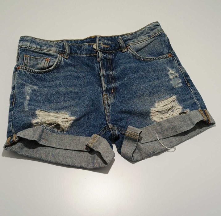 Jeansowe szorty Divided z przetarciami rozmiar 34 (H&M)