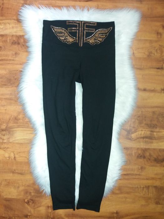 Piękne legginsy z cyrkoniami wysoki stan L