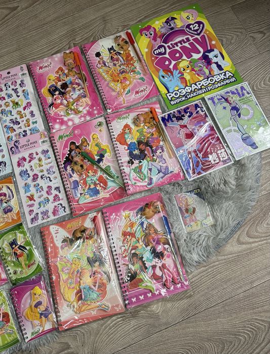 Вінкс наліпки винкс блокноти поні winx зошити карти розмальовки
