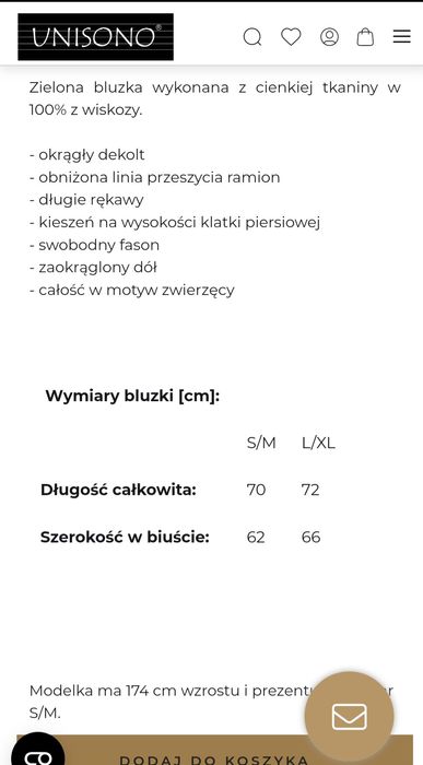 Bluzka Unisono L/XL nowa