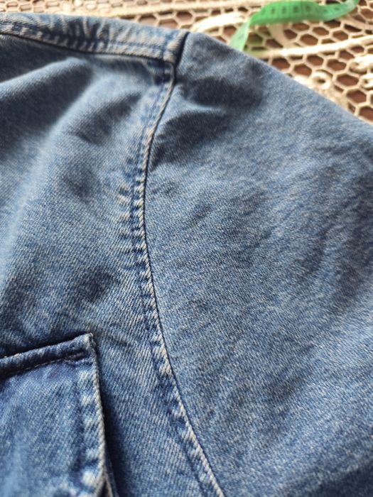 Bawełniana męska koszula jeansowa oversize z krótkimi rękawami rozm XL