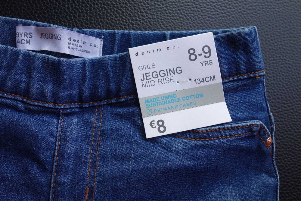 Novas Calças ganga Jegging menina 8-9 anos mid rise