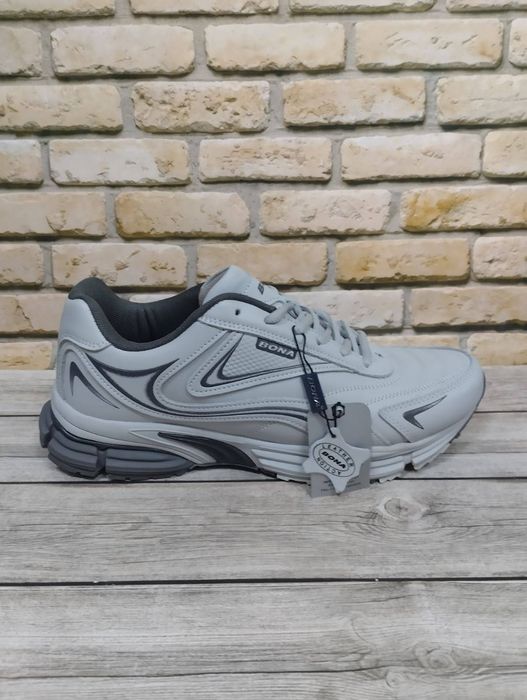 Сірі шкіряні кросівки Bona 885M 41.43.44.46p