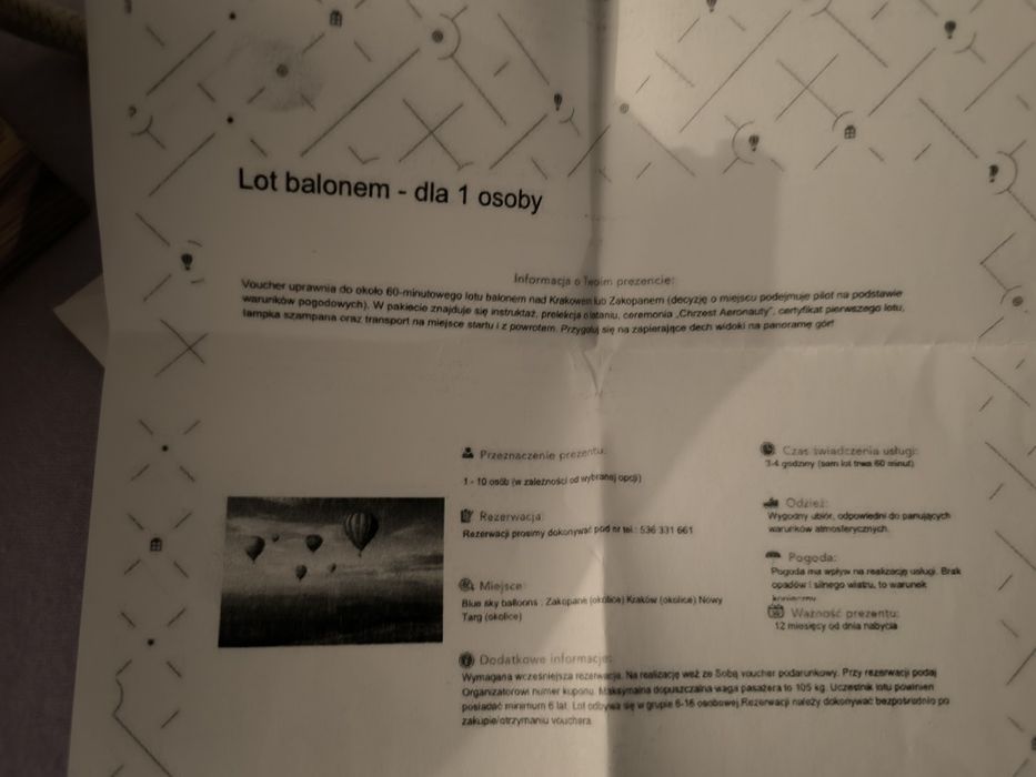 2 bilety na lot balonem