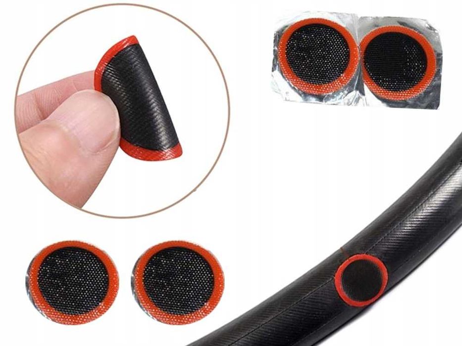 Zestaw WULKANIZACYJNY do DĘTEK Rowerowych NAPRAWCZY Łatki Łyżki Klej