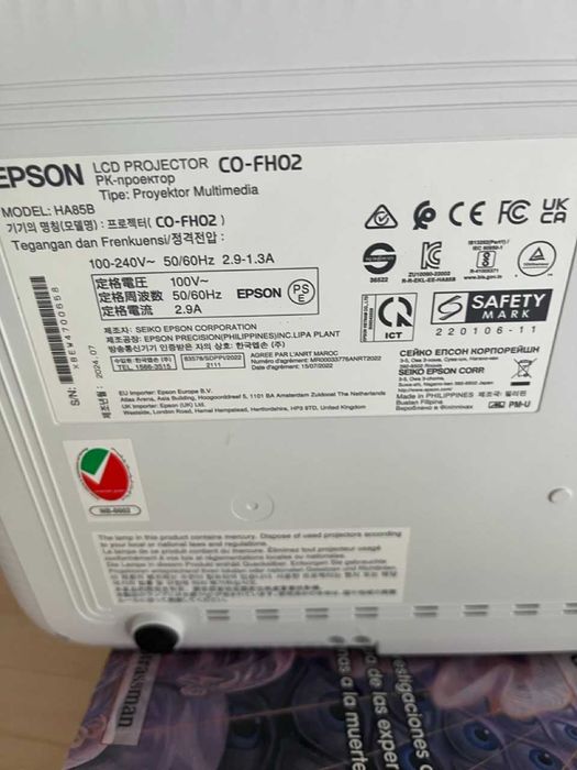 Projetor Epson CO-FH02 (Mod. HA85B) - Usado