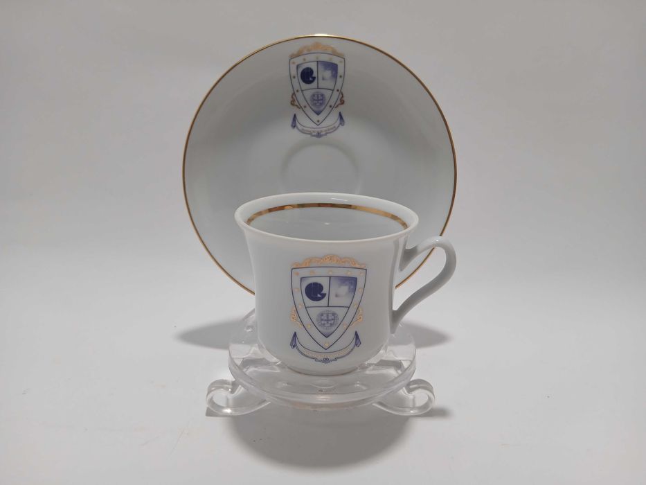 Chávena de café + Pires - Inovação e qualidade - Brasão Armas Nacional
